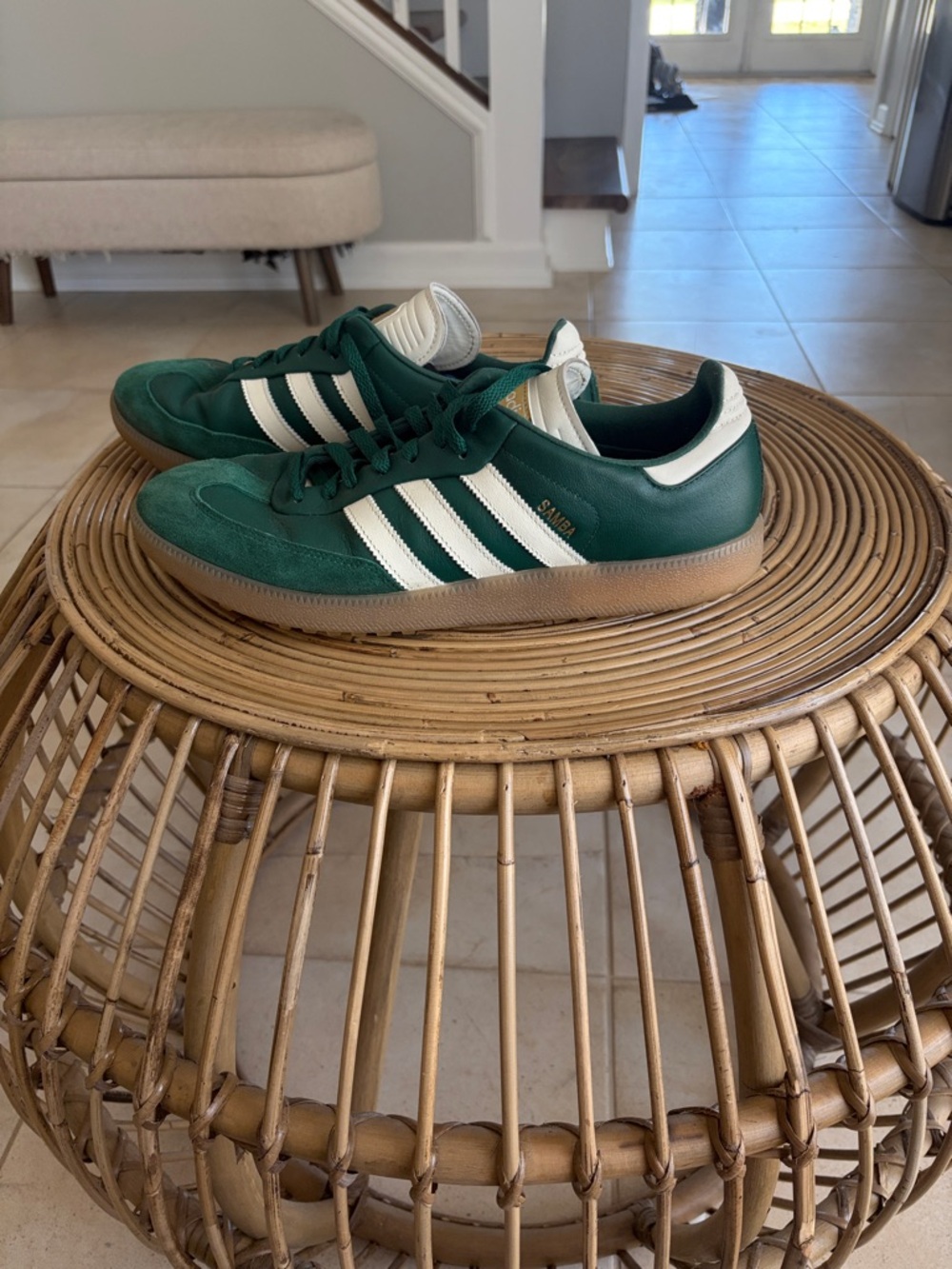 adidas Green & White Samba Classic GOLF Sneakers